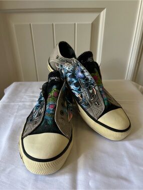 Ed Hardy Men’s Black Multicolor Skate Sneakers